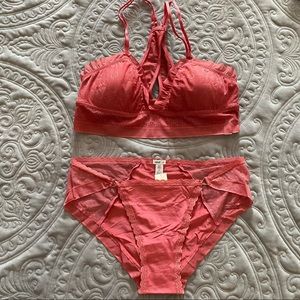 Aerie Pop! Lace Padded Bralette and Boybrief